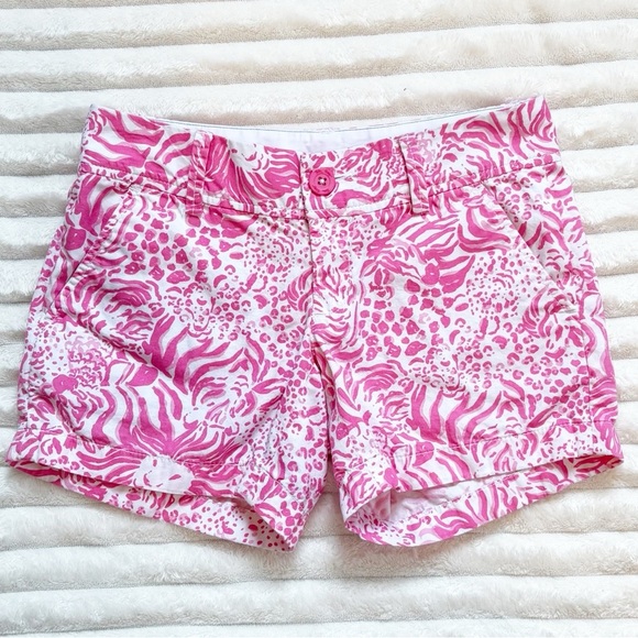 Lilly Pulitzer The Callahan Short Cotton Shorts Pink Women’s 000 - Picture 1 of 9